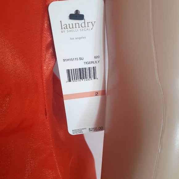 NWT lAUNDRY BY SHELLI SEGALHOT  ORANGE ONE SHOULDER RUFLE SHORT DRESS SIZE  US 6 - Picture 8 of 8